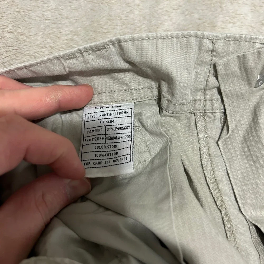 Buckle Black parachute Cargo Shorts Mens 38 12in Stone Meltdown Slim Fit Y2K